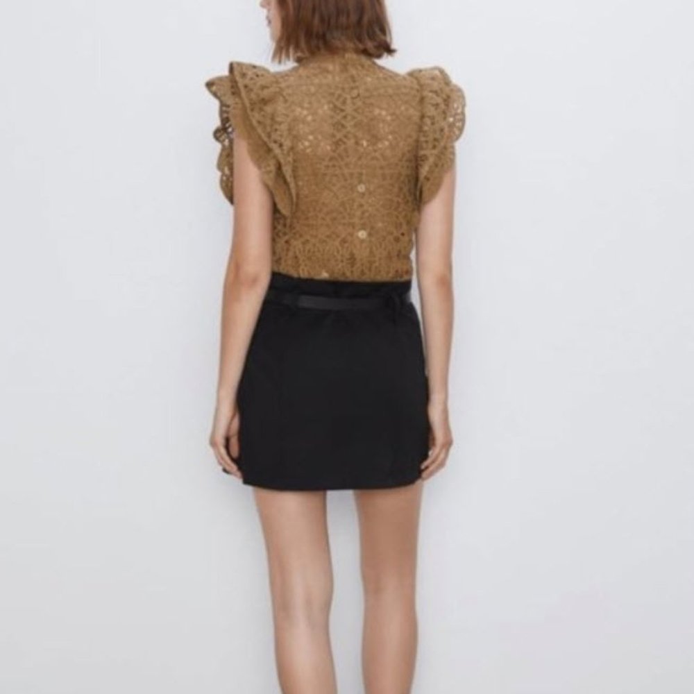 Zara Crocheted Ruffle Top - Picture 2 of 6